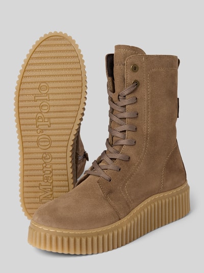 Marc O'Polo Schnürstiefel aus Veloursleder Modell 'BIANCA' Taupe 4