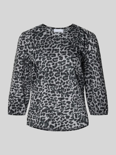 COMMA Regular fit blouse met 3/4-mouwen Zwart - 2