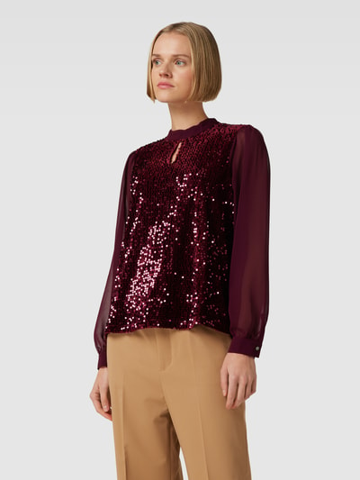 More & More Blouse met pailletten Bordeaux - 4