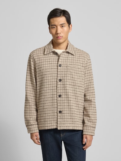 SELECTED HOMME Oversized overhemdjack van wolmix, model 'REGARI' Lichtbruin - 4