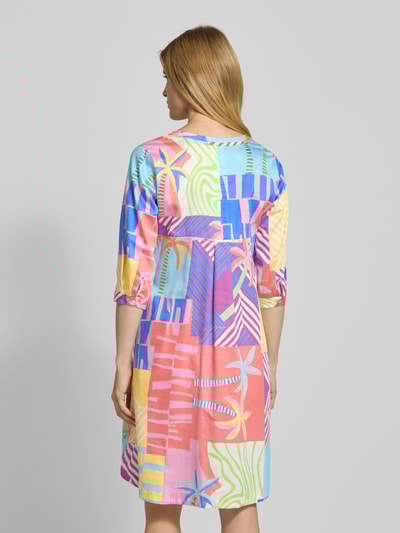 Milano Italy Sukienka tunikowa o długości do kolan z czystej bawełny Różowy 5