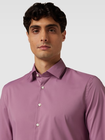 Jake*s Slim fit zakelijk overhemd met kentkraag Mauve - 3