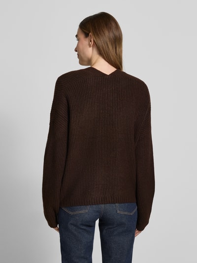 mbyM Kardigan z prążkowanymi wykończeniami Średniobrązowy 5