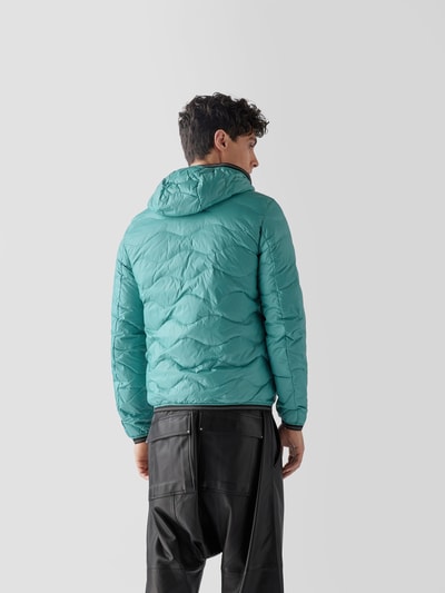 Blauer USA Daunenjacke mit Kapuze Blau 5