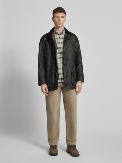 Barbour Taillierte Wachsjacke aus gewachster Baumwolle Modell 'BRISTOL' Oliv 1
