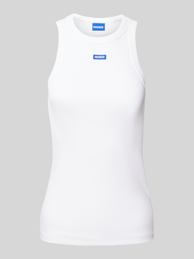 Hugo Blue Tanktop mit Label-Detail Weiss 2