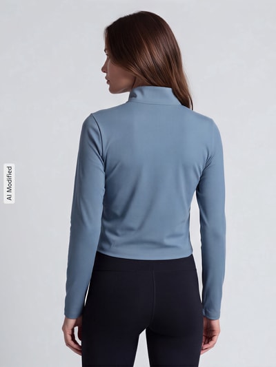 Under Armour Slim Fit Sport-Langarmshirt mit Logo-Print  Hellgrau 5