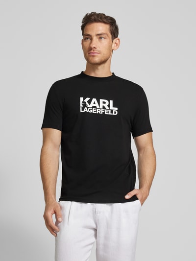 Karl Lagerfeld T-shirt z nadrukiem z logo Czarny 4