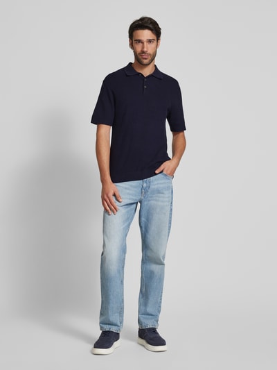 Jack & Jones Premium Regular Fit Poloshirt mit Strukturmuster Modell 'COOPER' Dunkelblau 1