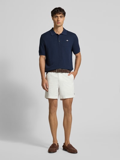 Gant Poloshirt met labelstitching Donkerblauw - 1