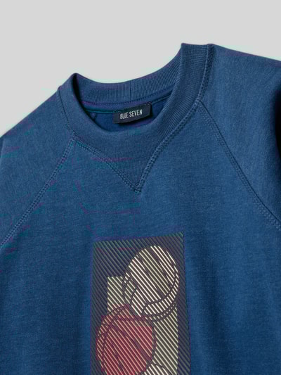 Blue Seven Regular fit sweatshirt met motiefprint Rookblauw - 2