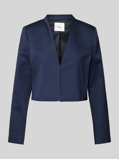 s.Oliver BLACK LABEL Cropped Blazer mit V-Ausschnitt Marine 2