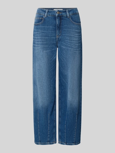 Produktfoto, Barrel Fit Jeans mit Ziernähten Modell 'Melly twisted' von OPUS PANTS, blaue Baumwoll-Mix Jeans mit Stretch und breitem Bein