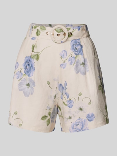 Jake*s Collection Relaxed Fit Bermudas mit Gürtel Lavender 2