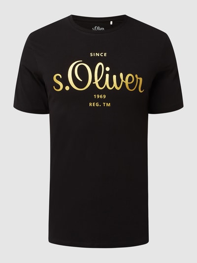 s.Oliver RED LABEL T-shirt met logo Zwart - 2