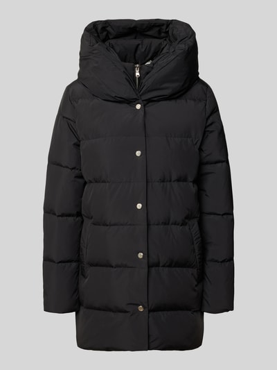 Productfoto, zwarte regular fit donsjack met kapkraag, glad oppervlak, rechte lijnen, Regular Fit Daunenjacke mit Kapuzenkragen van Lauren Ralph Lauren