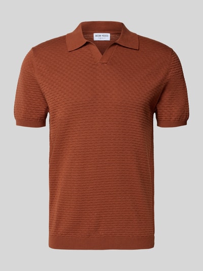 Produktfoto, Poloshirt mit gerippten Abschlüssen von Antony Morato in Braun, Reine Baumwolle, Gerader-Schnitt, Polokragen, Rückenlänge 76 cm Größe M