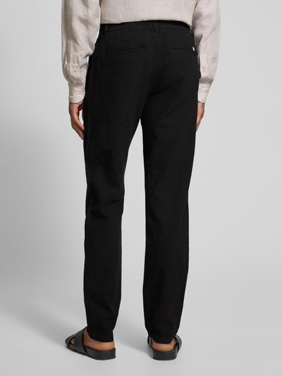Lindbergh Tapered Fit Leinenhose mit elastischem Bund Black 5