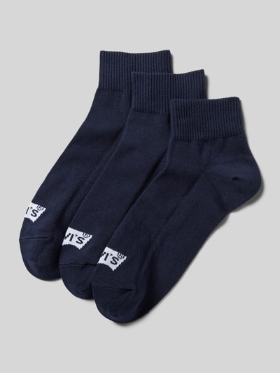 Levi's® Socken mit Label-Detail Modell 'MID CUT BATWING LOGO' im 3er-Pack Dunkelblau 1