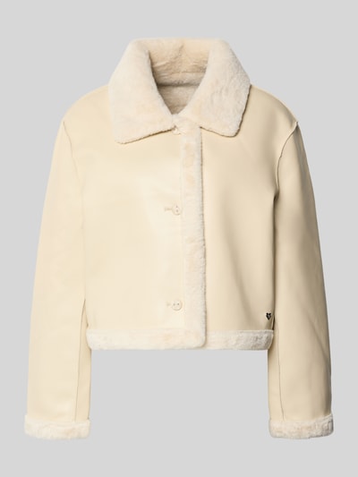 Review Kurtka z obszyciem ze sztucznego futra Złamany biały 2