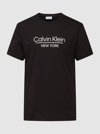 CK Calvin Klein T-Shirt mit Label-Detail Modell 'NEW YORK' Black 2