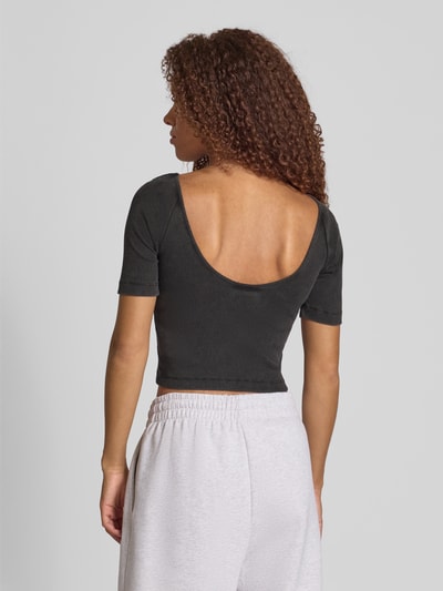 CHAMPION Fitted fit kort shirt met labelstitching Zwart - 5