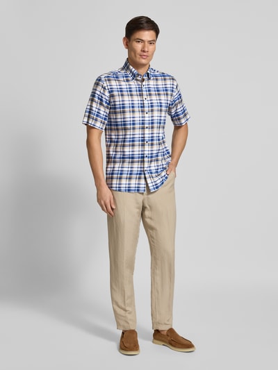 ETERNA Modern fit zakelijk overhemd met 1/2-mouwen Marineblauw - 1