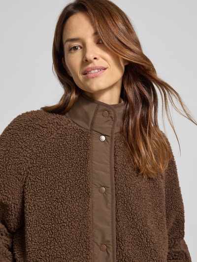 Jake*s Casual Bluza rozpinana ze sztucznym kożuszkiem Ciemnobrązowy 3