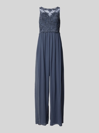 Laona Jumpsuit mit floralem Spitzenbesatz Rauchblau 2