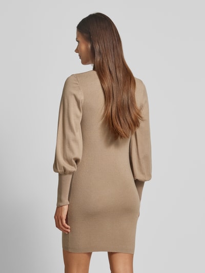 Vero Moda Slim Fit Strickkleid mit Ballonärmel Modell 'HOLLYKARISPUFF' Taupe 5