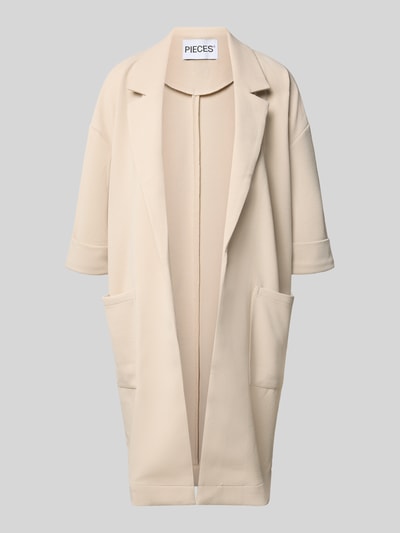 PIECES Relaxed Fit Cardigan mit 3/4-Arm Modell 'DAISY' Taupe 2
