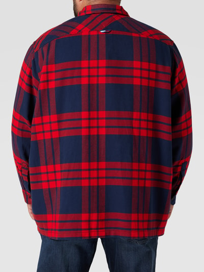 Tommy Jeans Plus PLUS SIZE overhemdjack in tartanmotief, model 'CHECK ZIP' Rood - 5