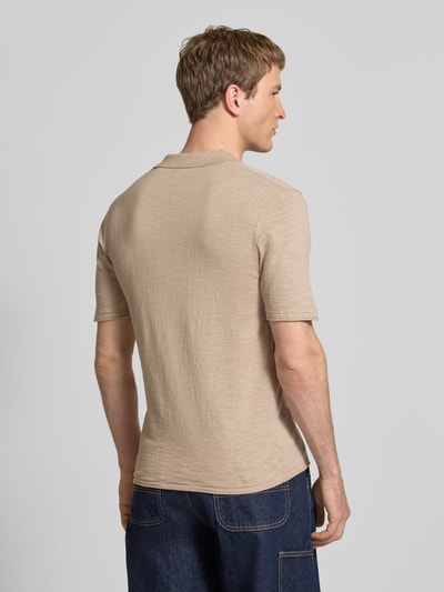 JACK & JONES Slim Fit Poloshirt in Strick-Optik Modell 'Kane' Sand 5