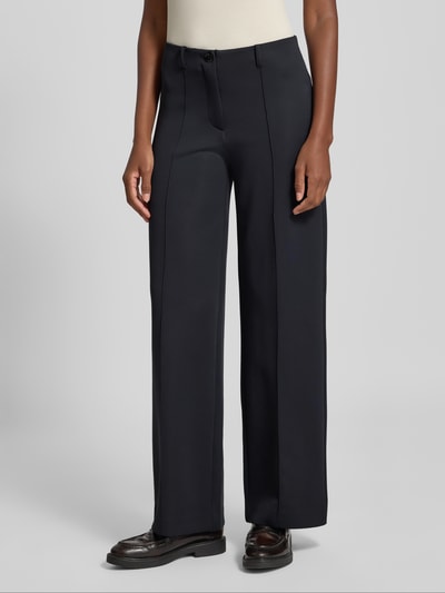 Christian Berg Woman Hose mit weitem Bein und Längsnähten Black 4