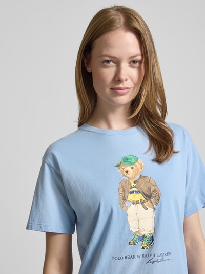 Polo Ralph Lauren T-shirt met label- en motiefprint Lichtblauw - 3