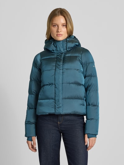 COLUMBIA Kurtka puchowa o kroju regular fit z kapturem model ‘Amaze’ Petrol 4