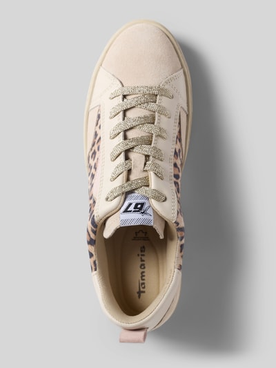 Tamaris Low Top Sneaker mit Animal Print Ecru 3
