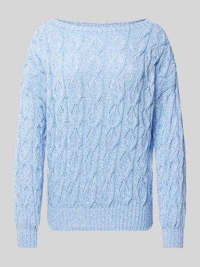 Only Relaxed Fit Strickpullover mit Zopf Struktur Muster Modell 'BRYNN' Hellblau 1