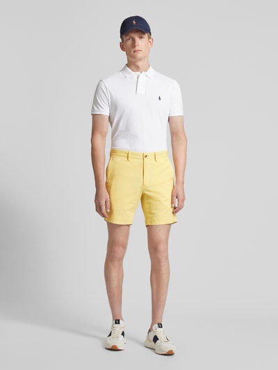 Polo Ralph Lauren Stretch straight fit korte broek met riemlussen, model 'BEDFORD' Geel - 1