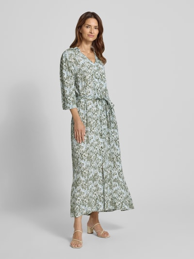 Selected Femme Soepele maxi-jurk van pure viscose, model 'FLORA' Olijfgroen - 1