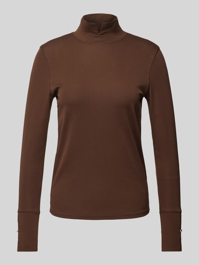 Marc Cain Longsleeve mit Stehkragen Dunkelbraun 2