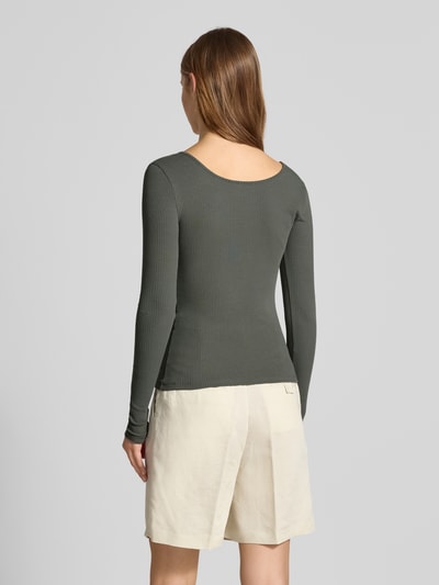 Pieces Slim fit shirt met lange mouwen van katoenmix, model 'KITTE' Middengrijs - 5