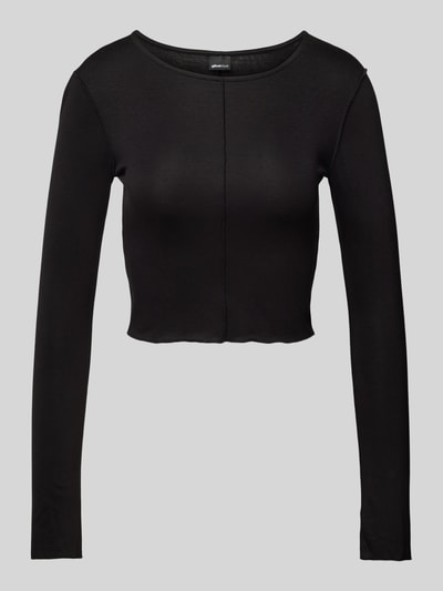 Gina Tricot Cropped Longsleeve mit Rundhalsausschnitt Black 2