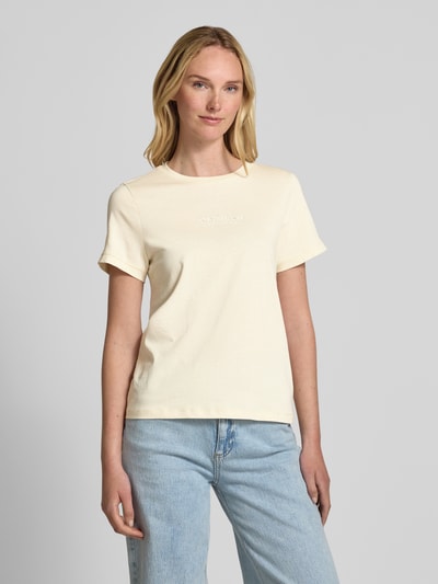 Tom Tailor T-shirt o kroju regular fit z czystej bawełny Beżowy 4