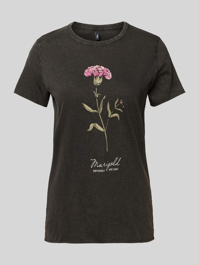 Only Regular Fit T-Shirt aus reiner Baumwolle mit Motiv-Print Modell 'LUCY LIFE' Black 2