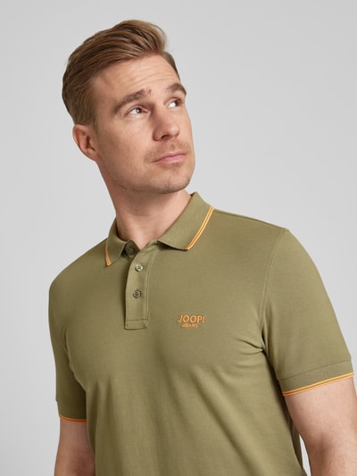 JOOP! Jeans Koszulka polo o kroju regular fit z listwą guzikową model ‘Agnello’ Oliwkowy 3