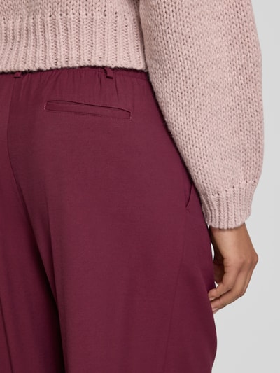 Apricot Wide fit stoffen broek van viscosemix met bandplooien Bordeaux - 3