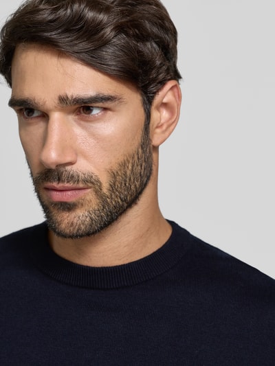 MCNEAL Strickpullover aus Baumwoll-Kaschmir-Mix mit Rundhalsausschnitt Marine 3