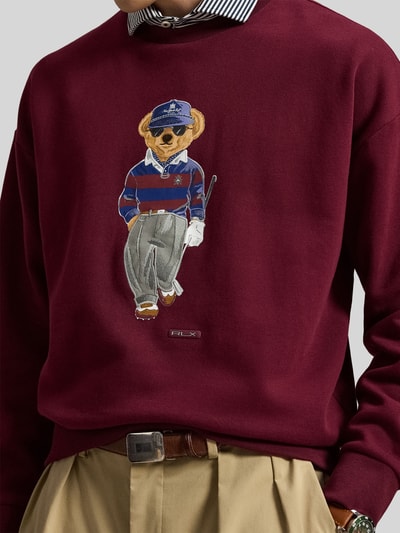 Polo Ralph Lauren Sweatshirt mit Golfbär-Stickerei Bordeaux 3