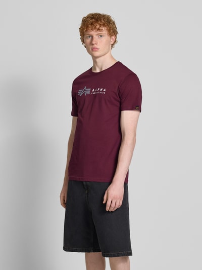 Alpha Industries T-Shirt mit Label-Print Bordeaux 4